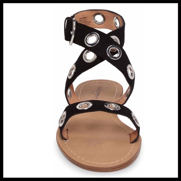 BLACK SUEDE & LEATHER GLADIATOR SANDALS - Picture 7 of 8